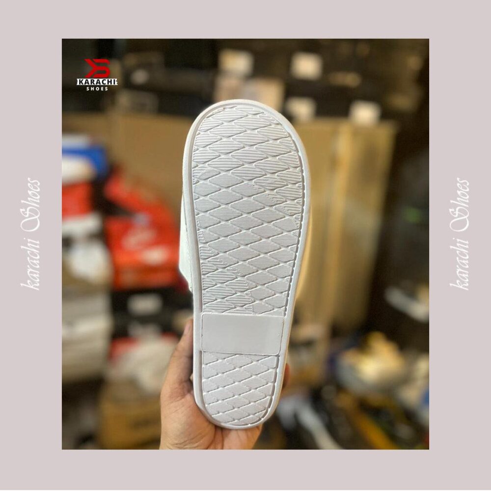 NK Toorboo Slide (White Black) - Karachi Shoes