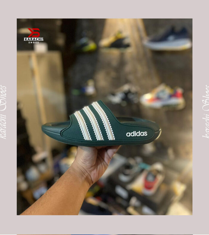 AD Green Slides - Karachi Shoes