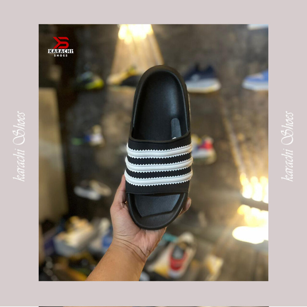 AD Black Slides - Karachi Shoes