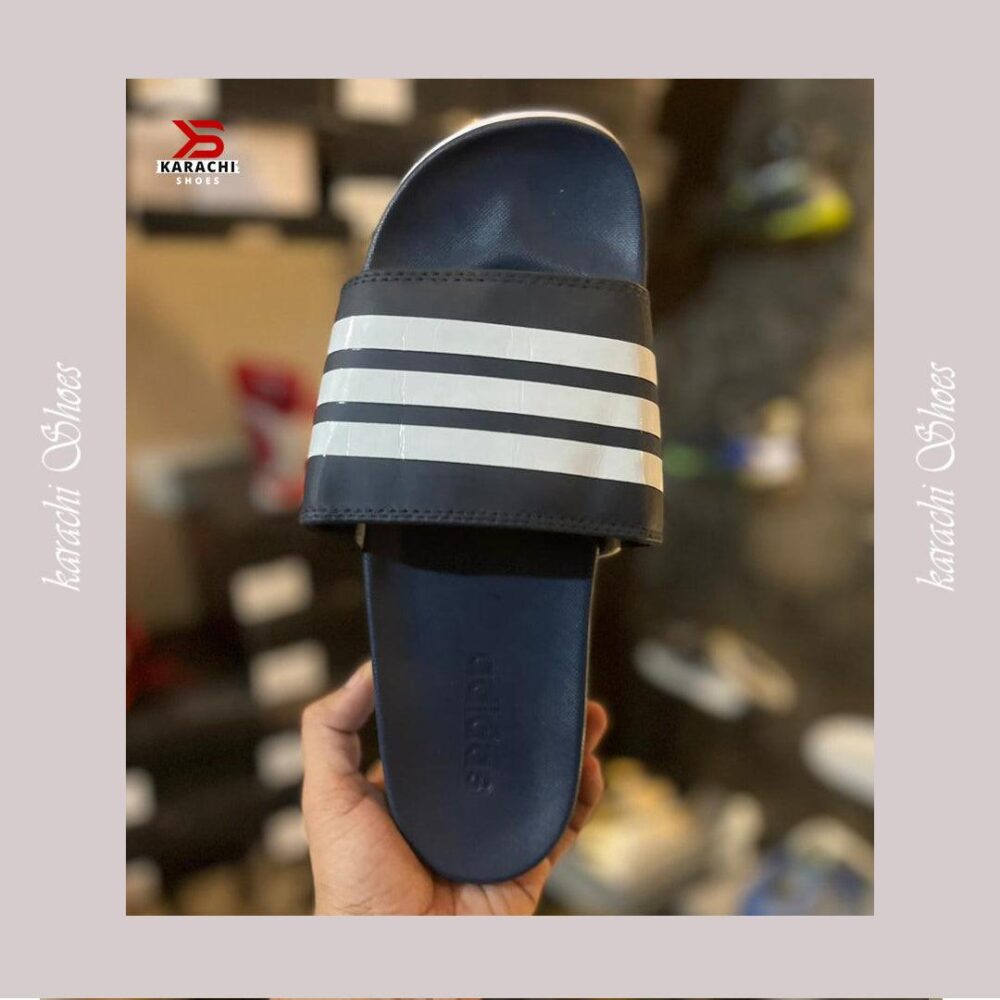 ADIiDAS SLIDES BLUE PREMIUM QUALITY(DOT PERFECT) - Karachi Shoes