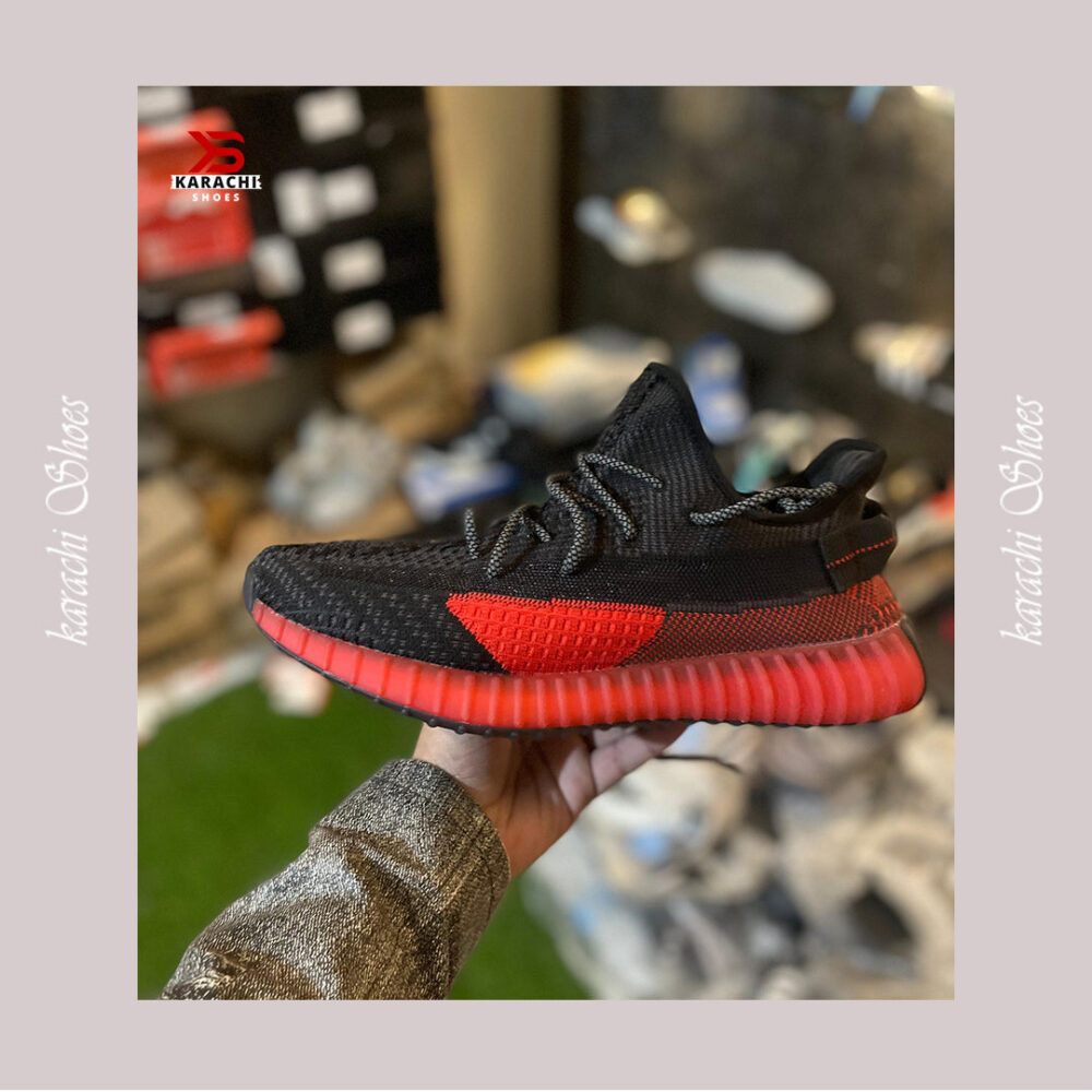 Adidas Yeezy 350 (Red and Black) - Karachi Shoes