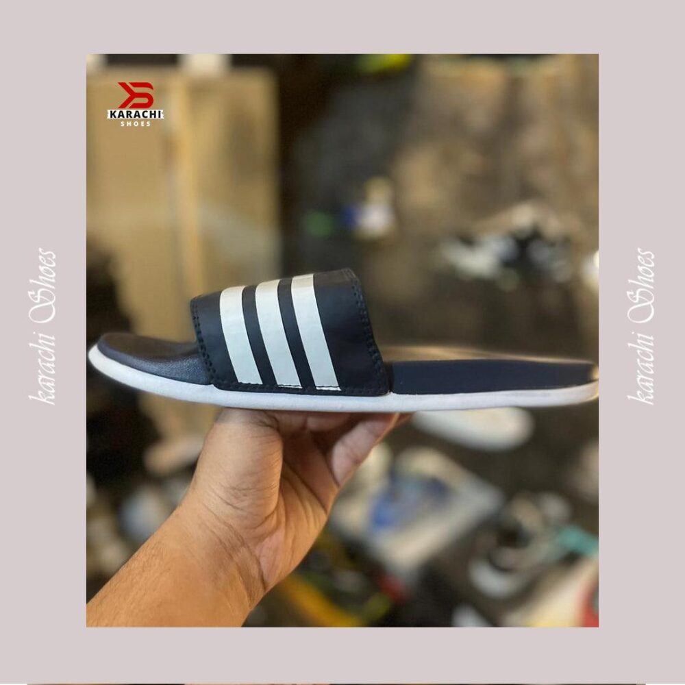 ADIiDAS SLIDES BLUE PREMIUM QUALITY(DOT PERFECT) - Karachi Shoes