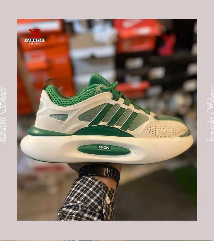 Miiioow Green and White - Karachi Shoes