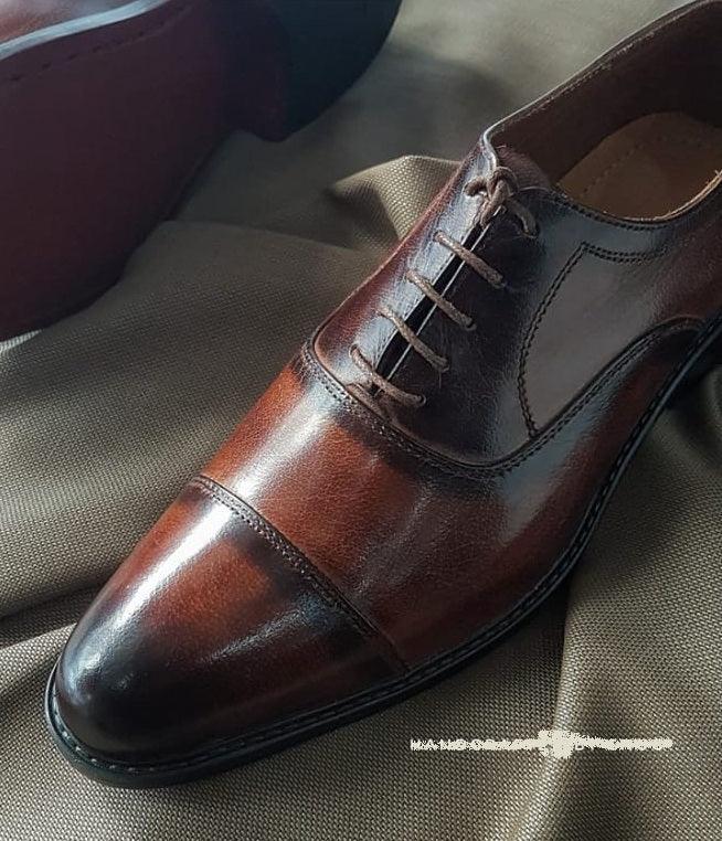 Dark Brown Leather Shoes - Karachi Shoes