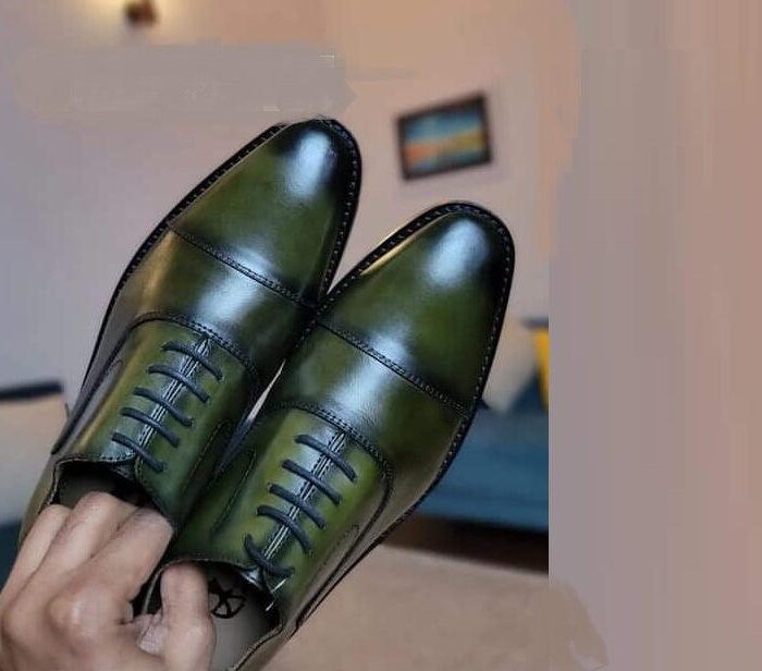 Green Leather Formal Shoes - Karachi Shoes